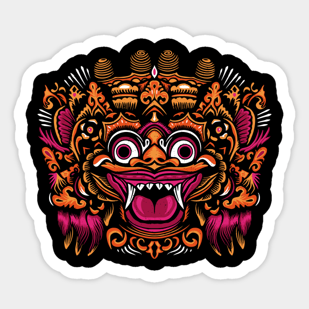 Awesome Bali Mask Barong Monster Sticker by SLAG_Creative